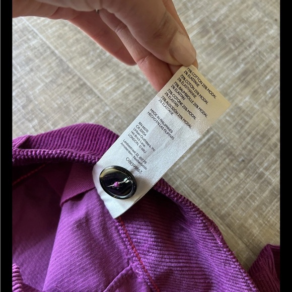 Anthropologie Maeve The Collette Corduroy Wide Leg Pants Grape Purple Size 33 - Picture 6 of 13